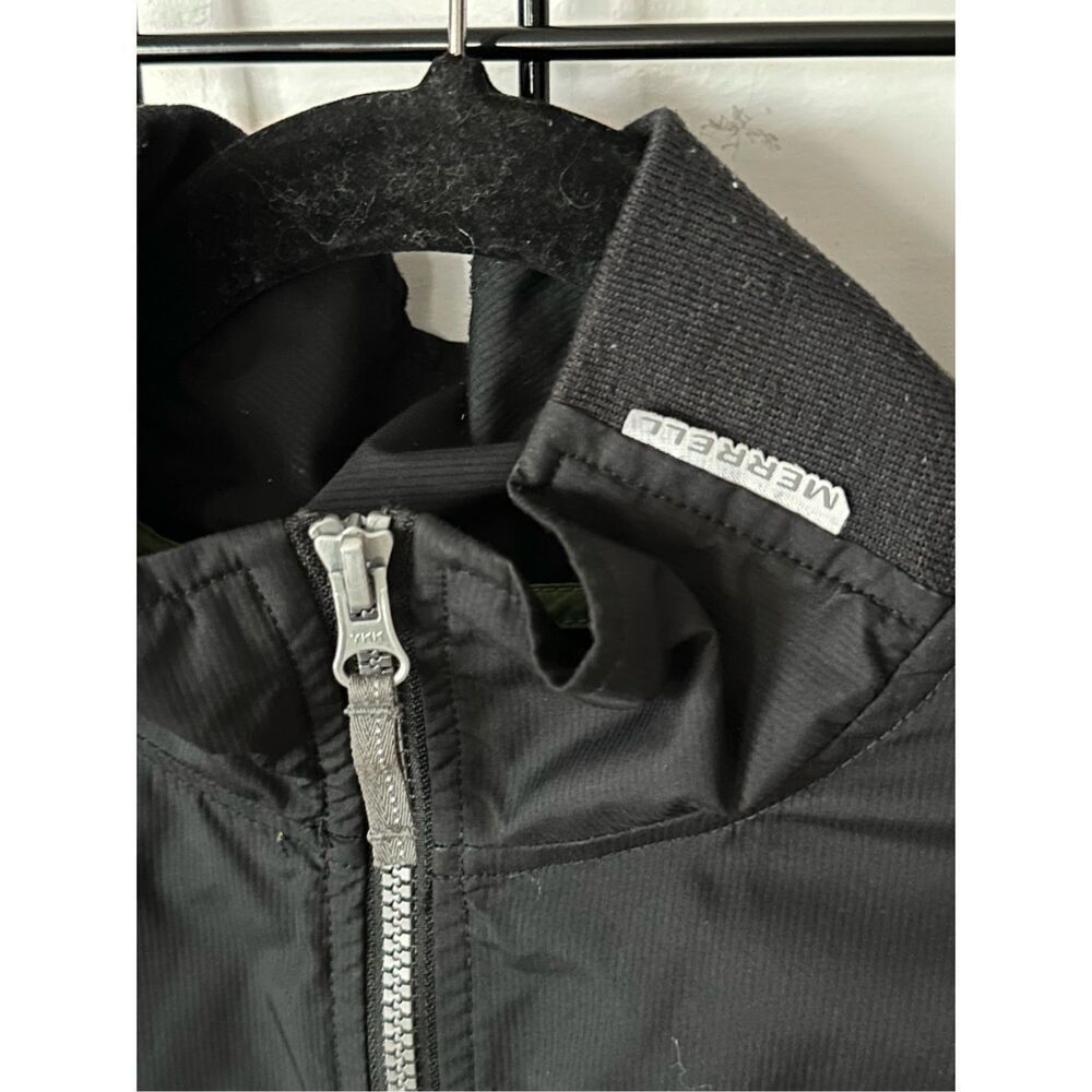 Men’s Merrell Windbreaker Jacket M Black Poly Full Zip Euc - Image 4